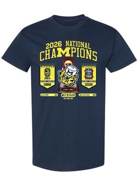 Michigan 2026 National Champions Long Sleeve Tee - Navy